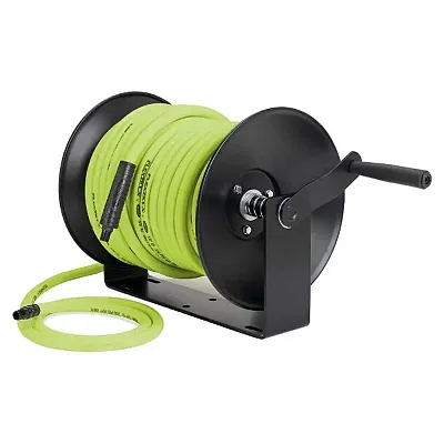 Flexzilla Manual Air Hose Reel Open Face Fixed Heavy-Duty 3/8&quot; X 100&#039;