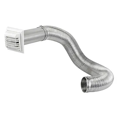 Lambro 1379Wg-R 4-In. X 8-Ft. Ul 2158A Premium Flexible Semi-Rigid Duct Louvered