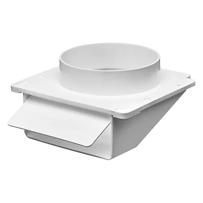 Lambro 143W 4-In. Plastic Soffit Exhaust Dryer Vent With Damper, White, 143W