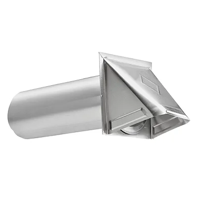Lambro 3440 4-In. Aluminum Wall Exhaust Hood Vent With Damper And 11-In. Pipe, N