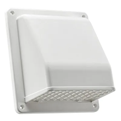 Lambro 3510W 6-In. Plastic Wall Exhaust Or Air Intake Vent With Hinged Screen, R