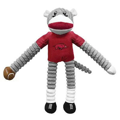 Little Earth Productions Arkansas Razorbacks Sock Monkey Pet Toy