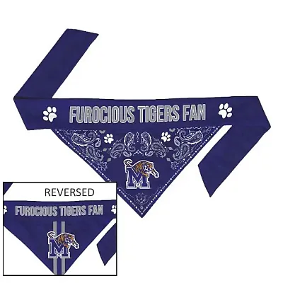 Little Earth Productions Memphis Tigers Pet Reversible Paisley Bandana