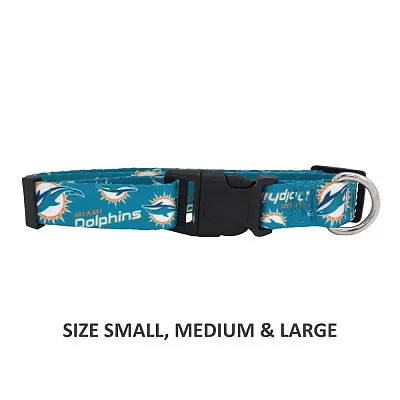 Little Earth Productions Miami Dolphins Pet Nylon Collar - Large