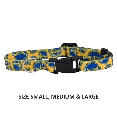 Little Earth Productions Golden State Warriors Pet Nylon Collar - Medium