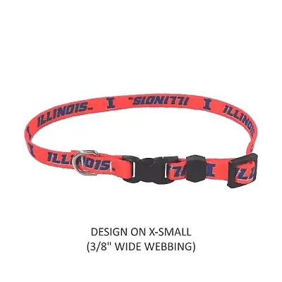 Little Earth Productions Illinois Fighting Illini Pet Nylon Collar - XS