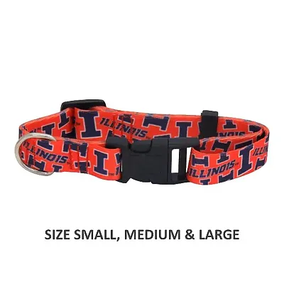 Little Earth Productions Illinois Fighting Illini Pet Nylon Collar - Small