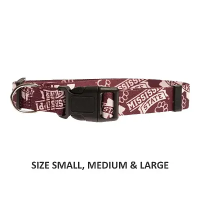 Little Earth Productions Mississippi State Bulldogs Pet Nylon Collar - Medium