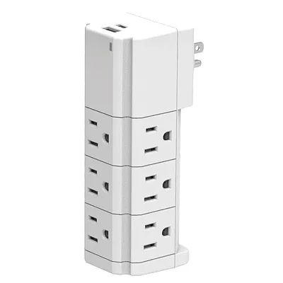 Ciao Tech Cpat900-067 9-Ac Swiveling Outlet And 2-Usb Port 540-Joules Surge Prot