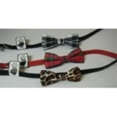 Little Giant Cat Bow Tie Collar - Red/Green Plaid - Small
