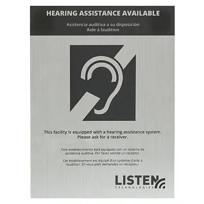 Listen Technologies Assistive Listening Notification Signage Kit LA-304
