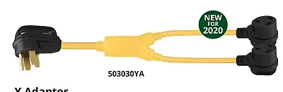 MARINCO 503030YA Y Adapter - 50A Male To (2) 30A Fem