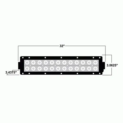 METRA DLDR32 Dual Row Led Lightbar - 32 Inch