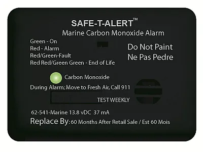 MTI INDUSTRY 62541BLMAR Marine Co Detector Surf Mnt Blk