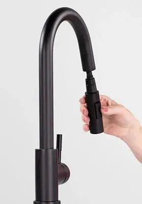 LIPPERT COMP 2021090600 Bullet Pull-Down Faucet-Black Matte