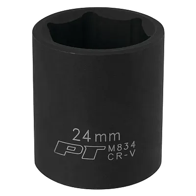 Performance Tool 1/2 Drive 6-Point Impact Socket 24Mm