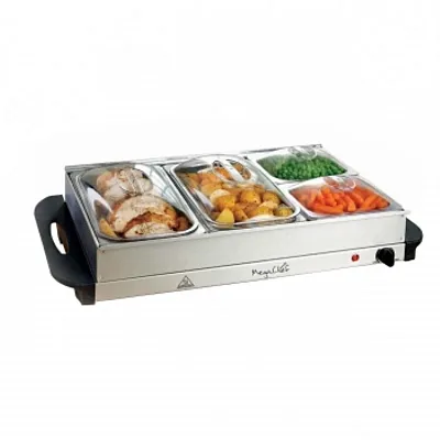 MegaChef Buffet Server &amp; Food Warmer With 4 Removable Sectional Trays , Heat