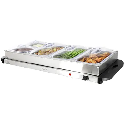 MegaChef Buffet Server &amp; Food Warmer With 5 Removable Sectional Trays , Heat