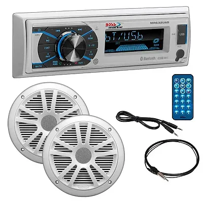 Boss Marine Single Din Media Receiver With Bluetooth Pair 6.5&quot; S