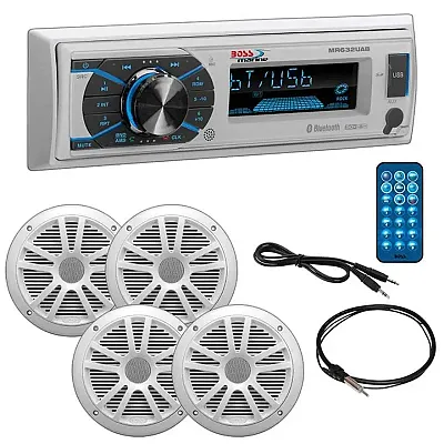 Boss Marine Single Din Media Receiver With Bluetooth Pair 6.5&quot; S