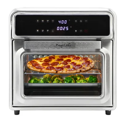 MegaChef 21.13 Quart Stainless Steel Digital Electric Multi-Function Air Fryer a