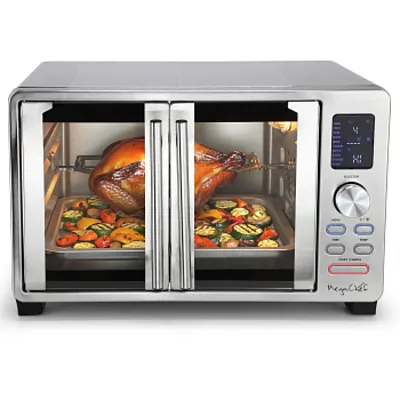 MegaChef 26.4 Quart Digital Electric French Door Multi-Function Stainless Steel