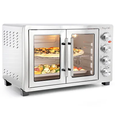 MegaChef 47.6 Quart Electric French Door Rotisserie Convection Counter Top Oven