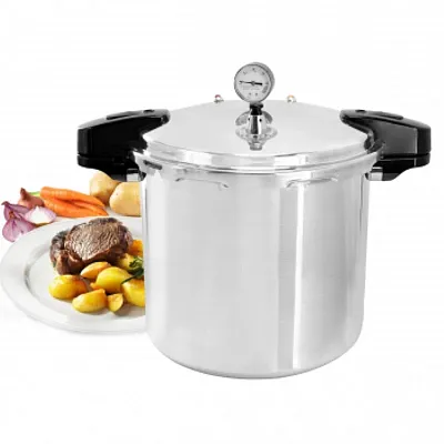 MegaChef 24 Quart Large Capacity Aluminum Stovetop Pressure Cooker/Canner for In