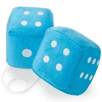 Pair of Blue 3in Hanging Fuzzy Dice MDIC-004