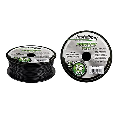 Install Bay Pwbk18500 18-Gauge All-Copper Primary Wire, 500 Ft. (Black)