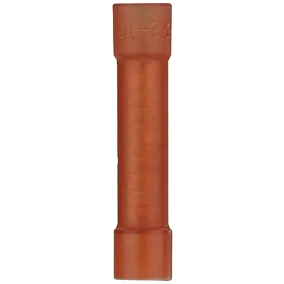 Install Bay Rnbc Nylon Butt Connectors, 100 Count (22-18 Gauge; Red)