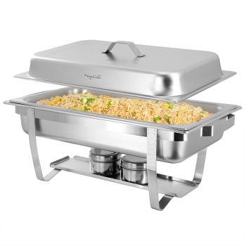 MegaChef 9.5 Quart Stackable Stainless Steel Professional Chafing Dish/Food Warm