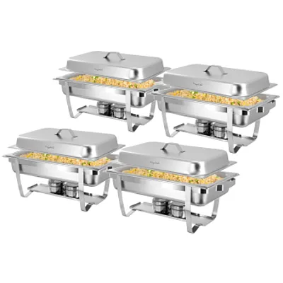MegaChef 9.5 Quart Stackable Stainless Steel Professional Chafing Dish/Food Warm
