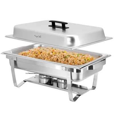MegaChef 9.5 Quart Foldable Stainless Steel Professional Chafing Dish/Food Warme