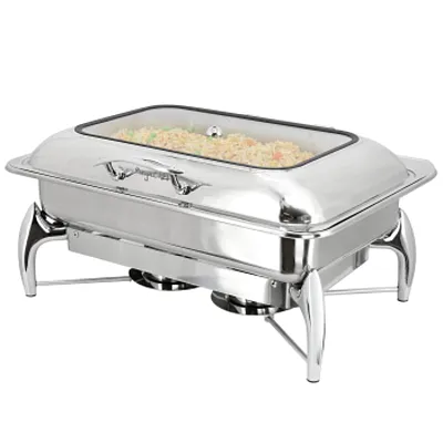 MegaChef 9.5 Quart Stainless Steel Rectangle Professional Chafing Dish/Food Warm