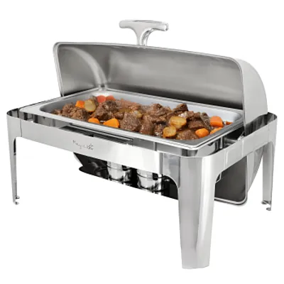 MegaChef 9.5 Quart Oblong Roll Top Stainless Steel Professional Chafing Dish/Foo