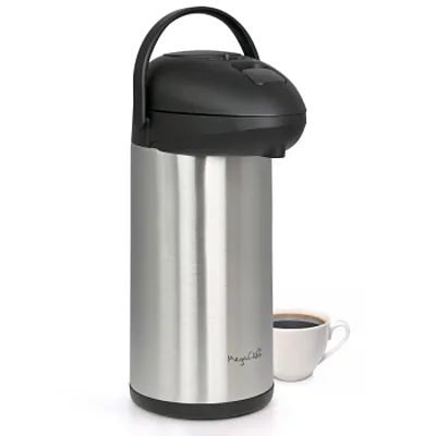 MegaChef 5.3 Quart Stainless Steel Vacuum Body Pump Cap Air Pot
