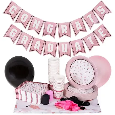 Rose Gold Graduation Party Supplies | Decoration Kit MGRD-002