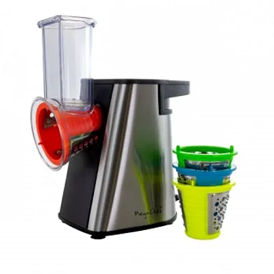 Megachef 4 in 1 Stainless Steel Electric Salad Maker, Salad Shooter, Shredder, S