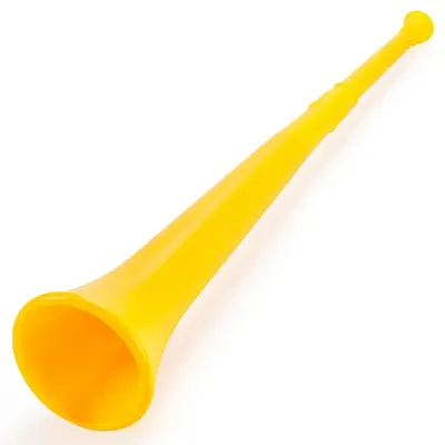 Yellow 26in Plastic Vuvuzela Stadium Horn, Collapses to 14in MNS