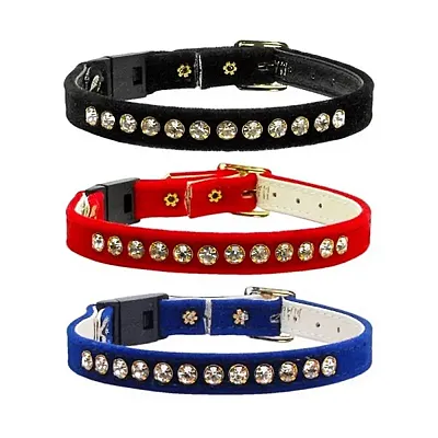 Mirage Pet Products Velvet Breakaway Cat Collar - Blue - Small (#10)