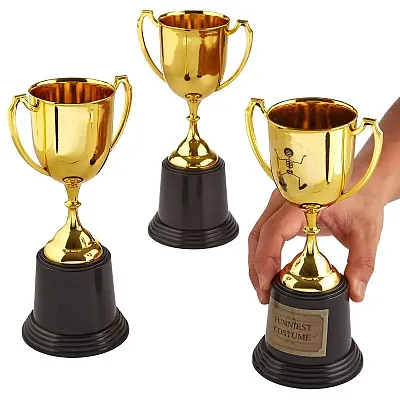 Large Costume Party Trophies, 3-pack with Stickers MPAR-913