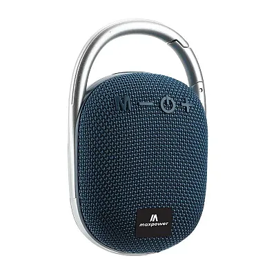 Maxpower Portable Clip-On Bluetooth Speaker (Blue)