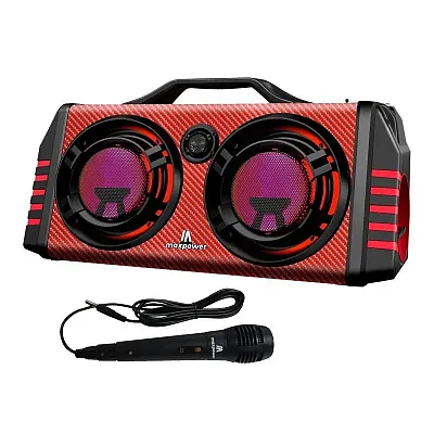 Maxpower Portable Dual 8&quot; Karaoke Bluetooth Speaker With Flashing Led Lights (Re