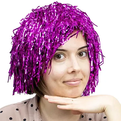 Tinsel Wigs 6-pack, Pink MPHT-106