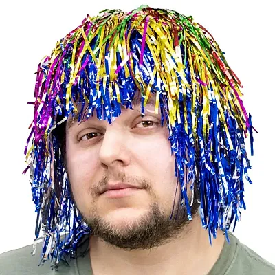 Tinsel Wigs 6-pack, Rainbow MPHT-107
