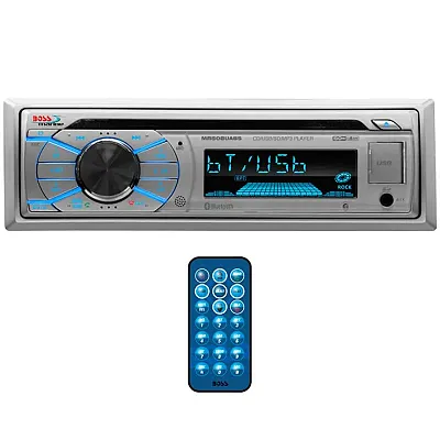 Boss Marine Single Din Receiver Cd/Mp3/Usb/Sd Front Aux Remotesi