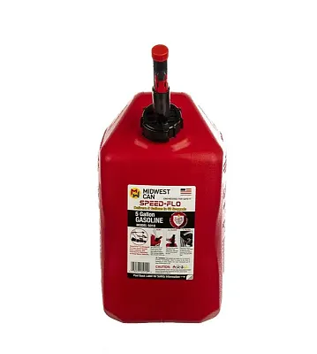 MIDWEST CAN 5010 5G Gas Can W/ Speed-Flo Spout