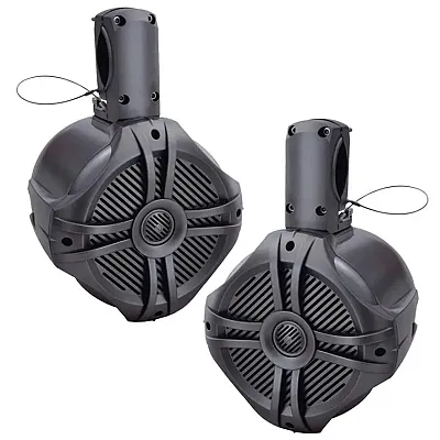 Power Acoustik Marine 6.5&quot; Wake Tower Speaker Titanium (Pair)