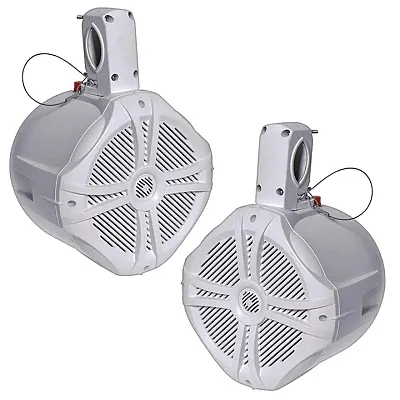 Power Acoustik Marine 6.5&quot; Wake Tower Speaker White (Pair)